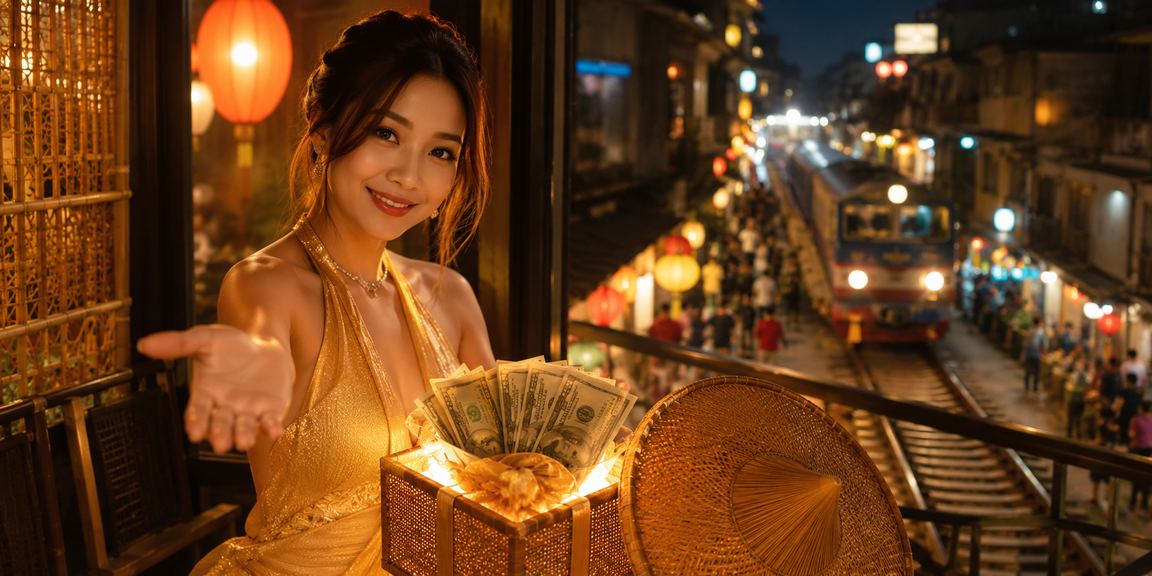 Người chơi xem điều khoản cá cược tại Hà Nội với nón lá truyền thống