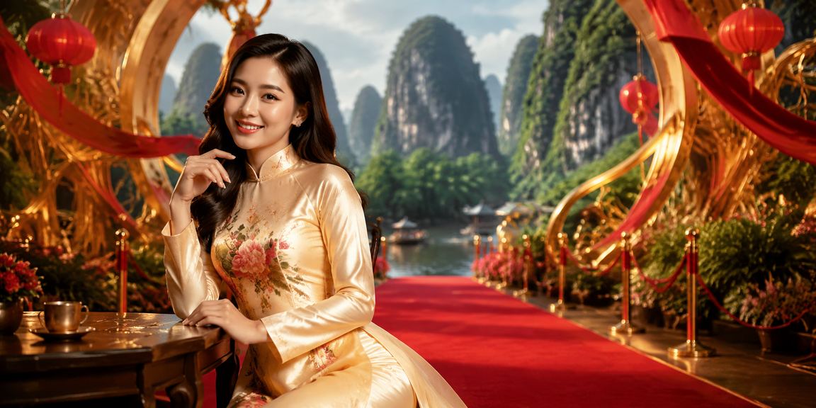 Người dùng Việt Nam trải nghiệm cá cược trực tuyến tại Ninh Bình với áo dài truyền thống