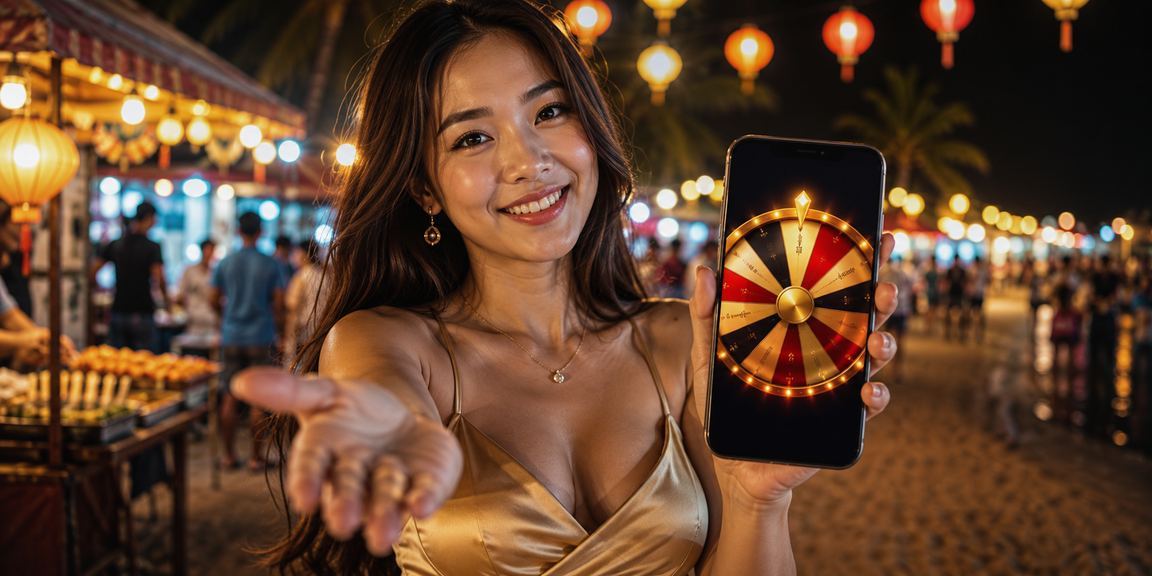 Khung cảnh chợ đêm Phú Quốc với không khí giải trí sôi động gợi nhớ sòng roulette